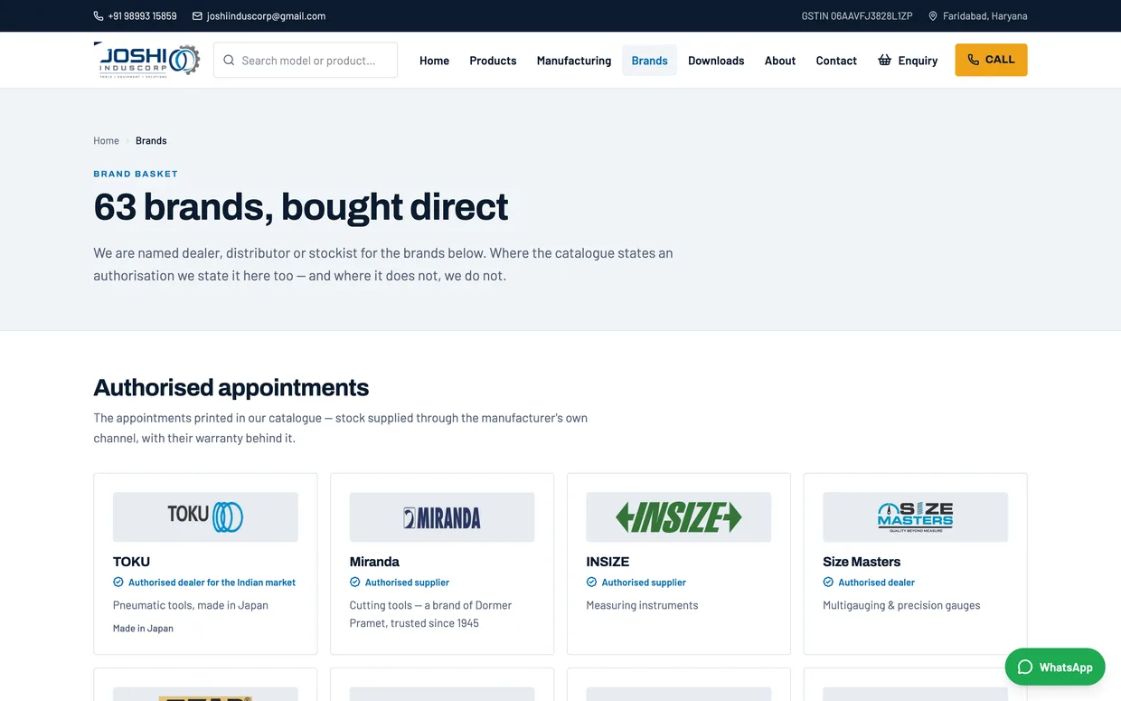 The brands represented, each with its own page
